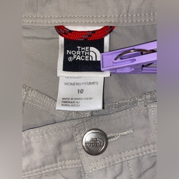 Women The North Face weatherproof sand beige hiking outdoor nylon pants size 10 - Picture 5 of 12